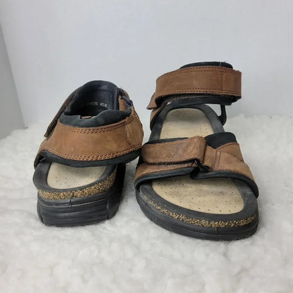 ECCO Cosmo Men's Size 9 Sandals  Brown Leather Shoes